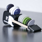 Telecaster Guitar Shaped Guitar Pick Holder - Black and White - Ploutone
