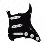 11-Hole SSS Loaded Strat Pickguard - Black & White - Ploutone
