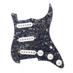 11-Hole SSS Loaded Strat Pickguard - Black Pearl & White - Ploutone