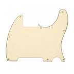 Esquire Pickguard (8-Hole) Telecaster Pickguard Blank - 20+ Colors 3-Ply Cream - Ploutone