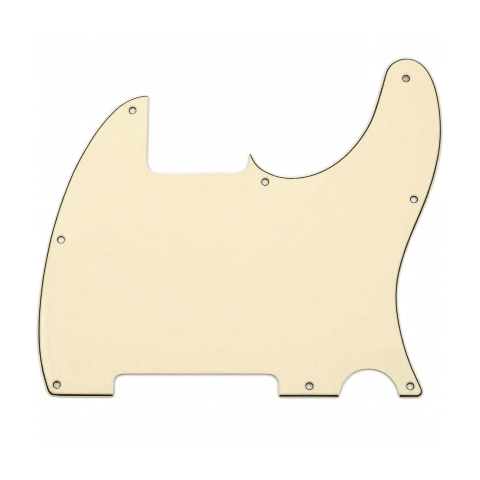 Esquire Pickguard (8-Hole) Telecaster Pickguard Blank - 20+ Colors 3-Ply Cream - Ploutone