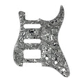 Fender Stratocaster HSS Pickguard (Open Humbucker) - 4-Ply White & Black Shell Pickguards from Ploutone