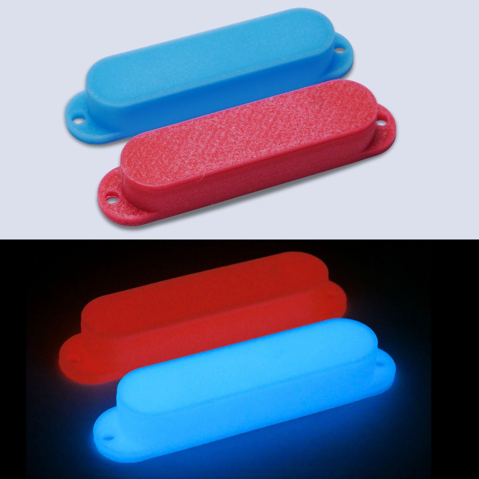 Custom Single Coil Strat Glow in the Dark Pickup Covers (No Holes) Set of 3 - Ploutone