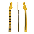 Vintage Yellow Gloss Maple Tele/Strat-Style Guitar Neck, 22 Fret, 25.5" Scale - Ploutone