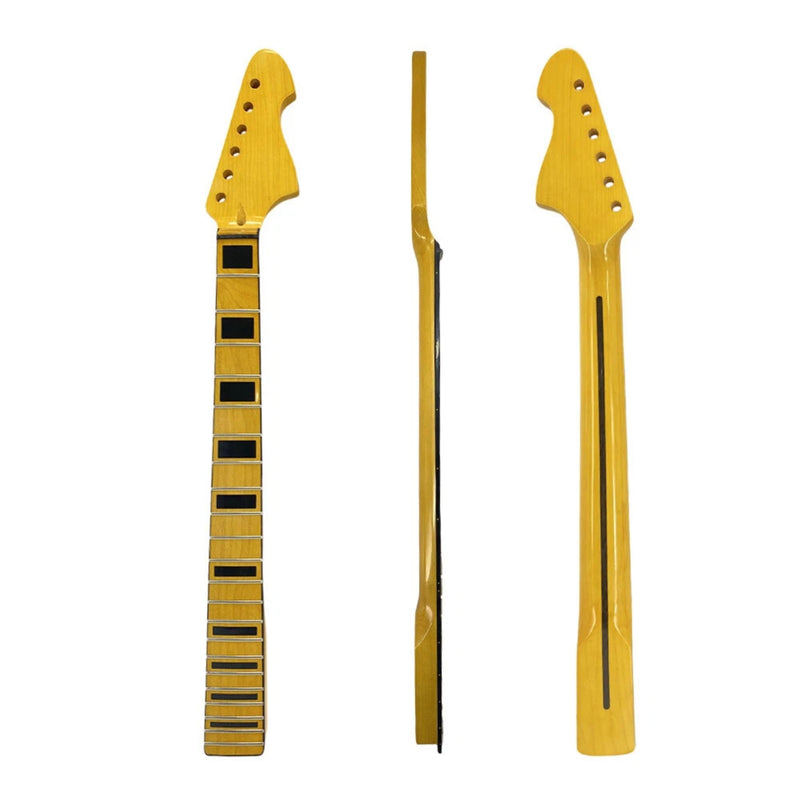Vintage Yellow Gloss Maple Tele/Strat-Style Guitar Neck, 22 Fret, 25.5 Inch Scale Guitar Necks from Ploutone