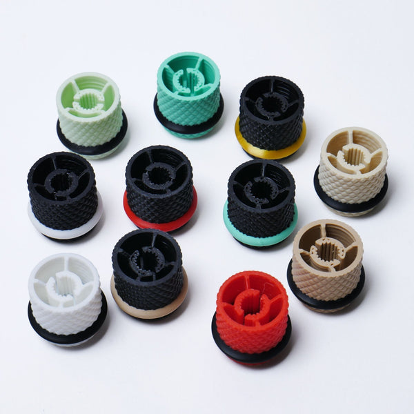 Halo Knurled Guitar Knobs, Two-Tone Control Knobs for Guitar and Bass - 18 Spline 6mm Pot Shaft Knobs from Ploutone