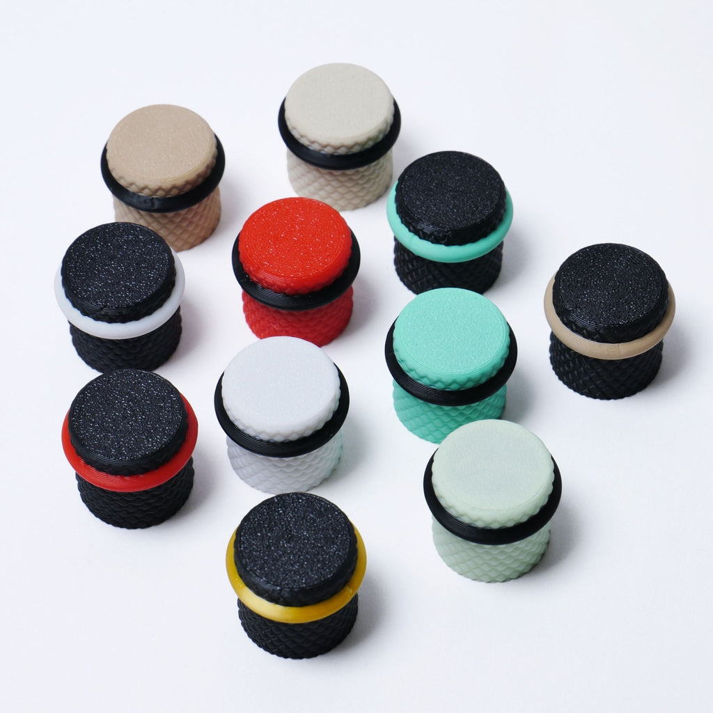 Halo Knurled Guitar Knobs, Two-Tone Control Knobs for Guitar and Bass - 18 Spline 6mm Pot Shaft Knobs from Ploutone