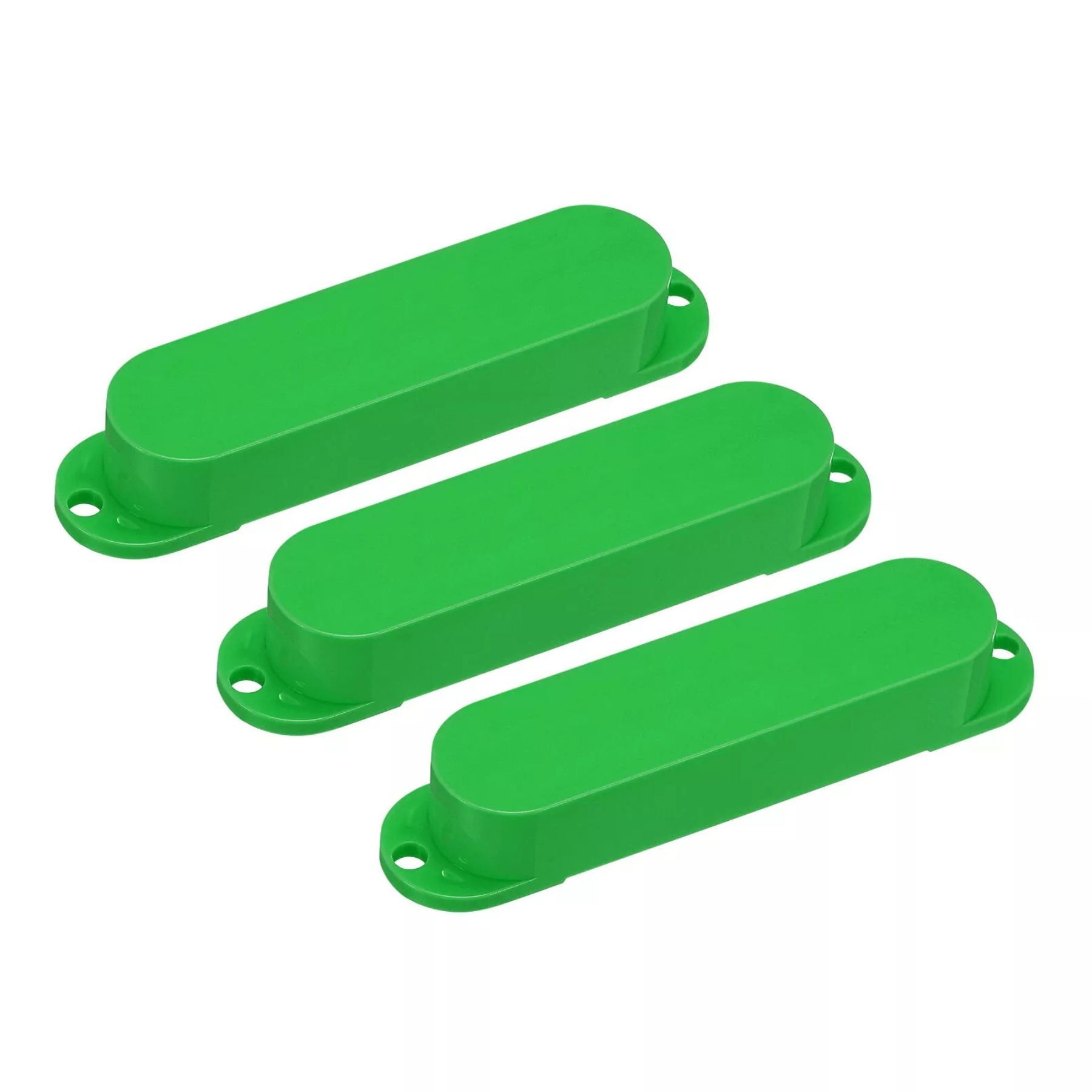 Stratocaster Single Coil Pickup Cover Set (No Holes) - Green 3 Pcs - Ploutone