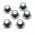 Vintage Black & Silver Amp & Guitar Pedal Knobs (Set of 6) - Ploutone
