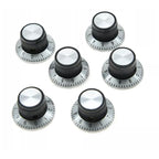 Vintage Black & Silver Amp & Guitar Pedal Knobs (Set of 6) - Ploutone