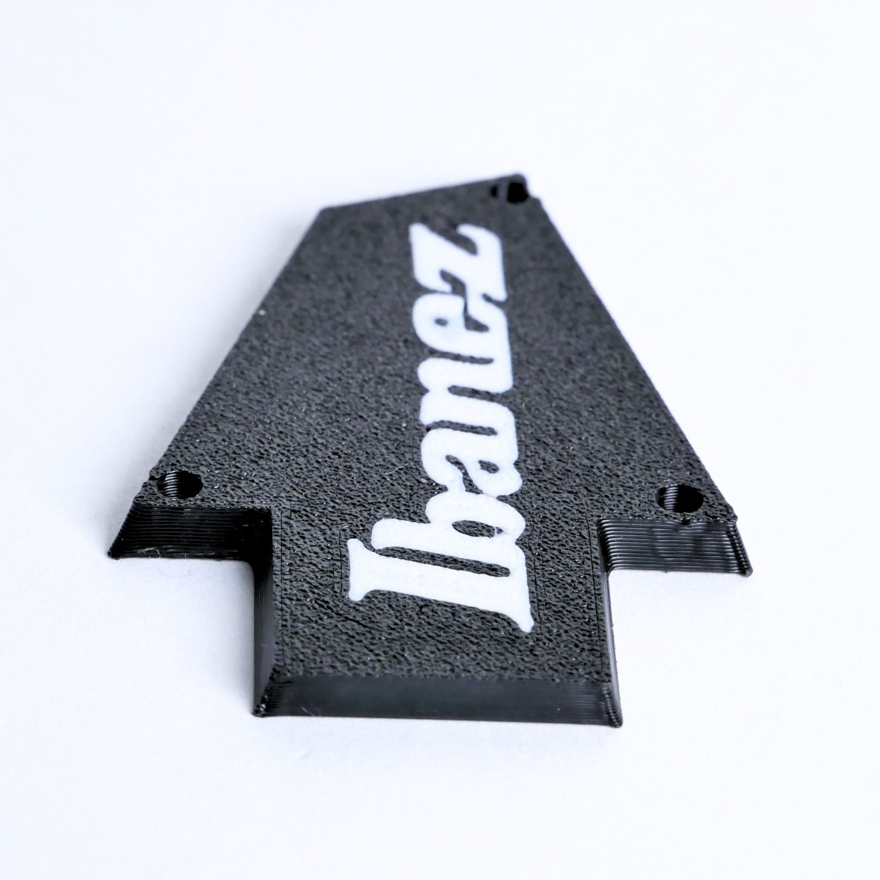 Custom Ibanez Truss Rod Cover for RG & JEM – Classic Logo (White & Black) - Ploutone