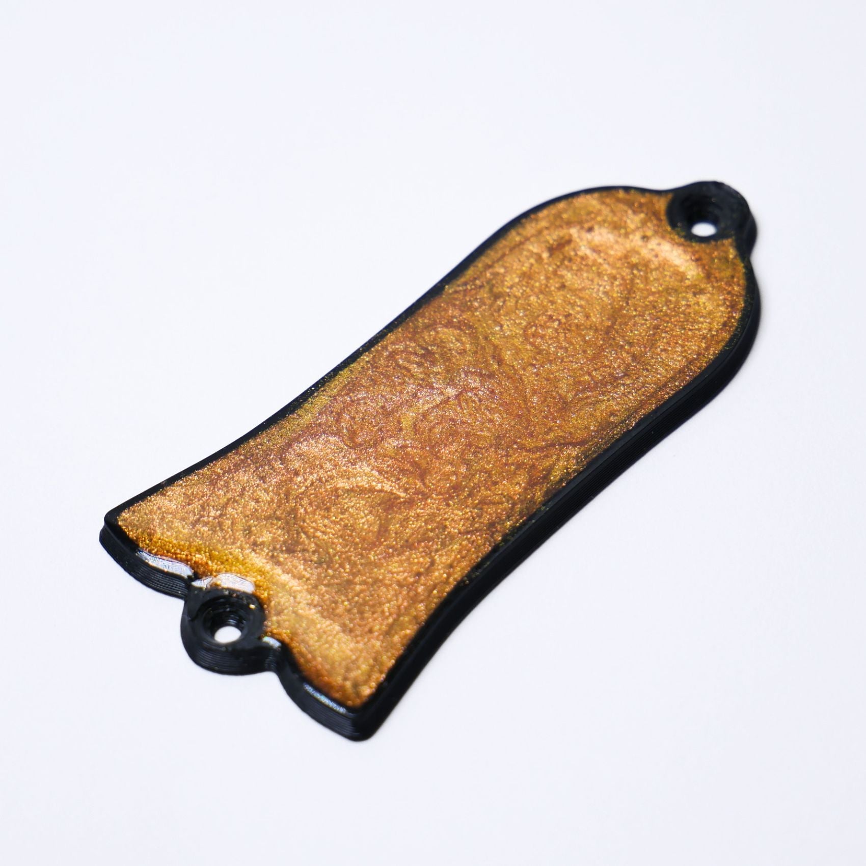 Custom Gibson Les Paul Truss Rod Cover - Amber Mica truss rod covers from Ploutone