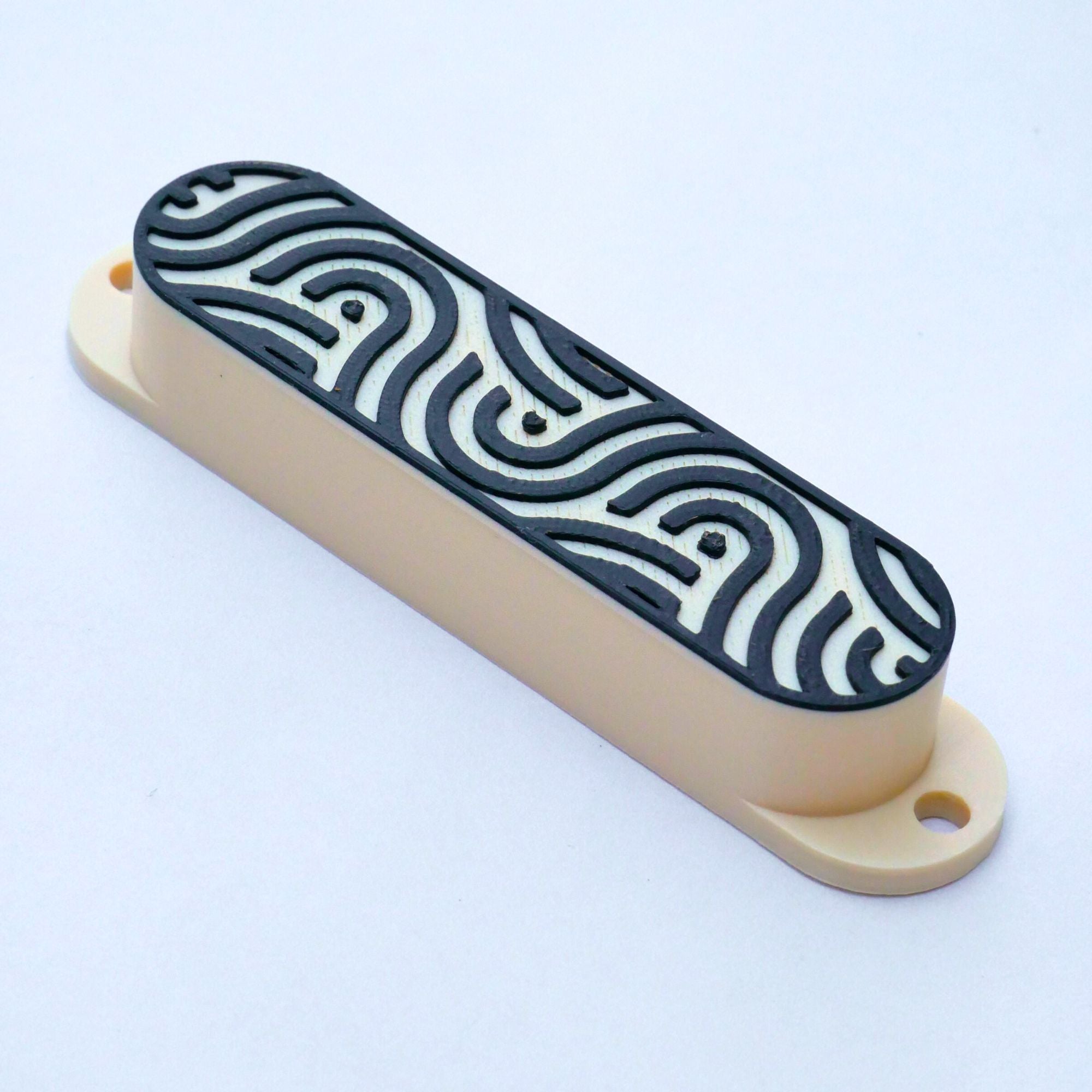 Custom Single Coil Strat Pickup Covers (No Holes) Set of 3 - Cream Tidal - Ploutone
