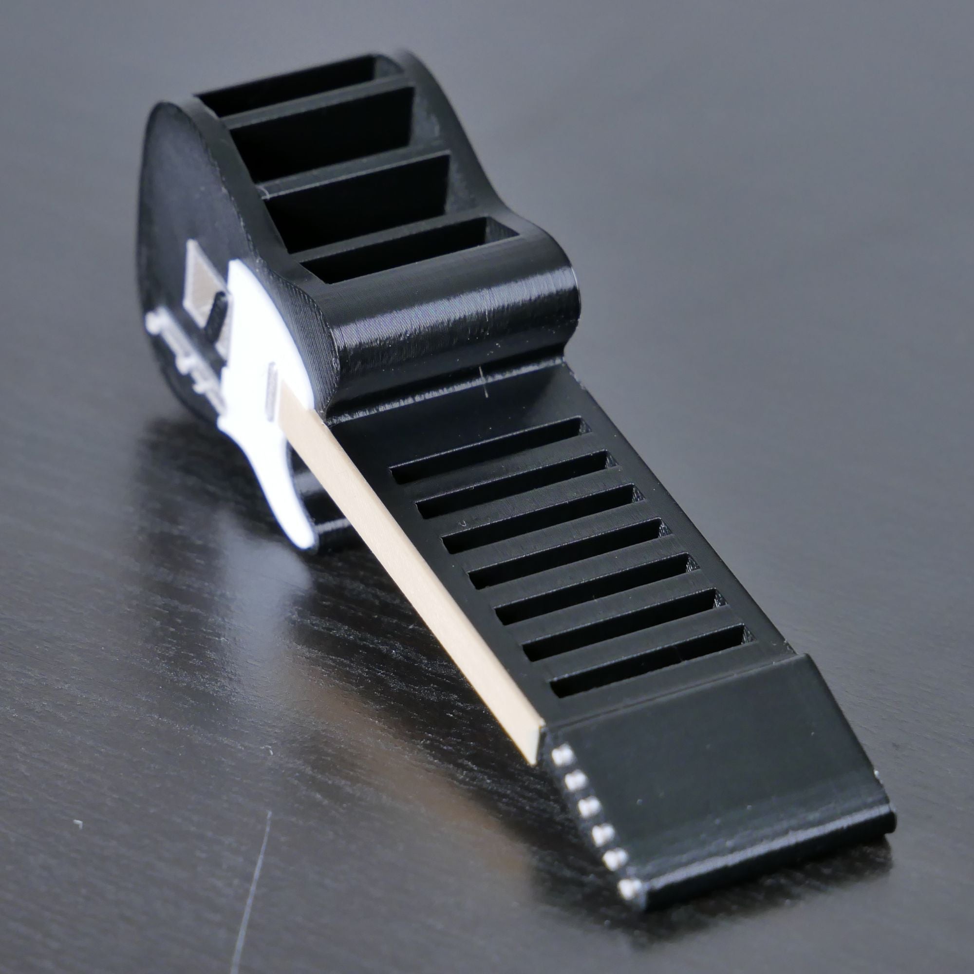 Telecaster Guitar Shaped Guitar Pick Holder - Black and White - Ploutone