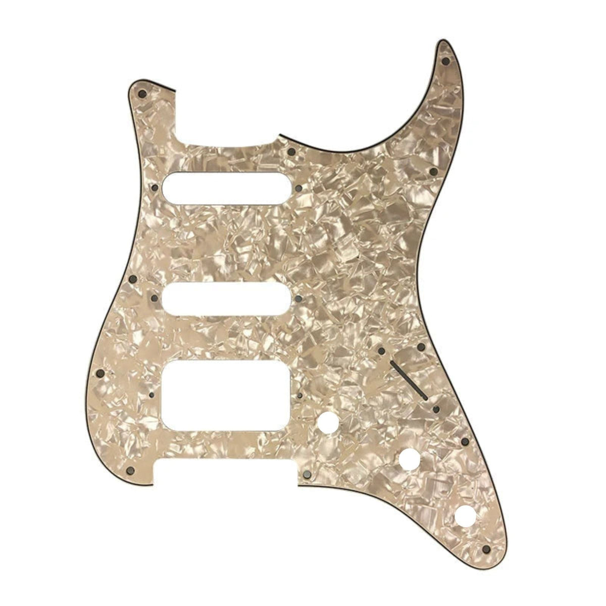 Fender Stratocaster HSS Pickguard (Open Humbucker) - 4-Ply Parchment Pearl Pickguards from Ploutone