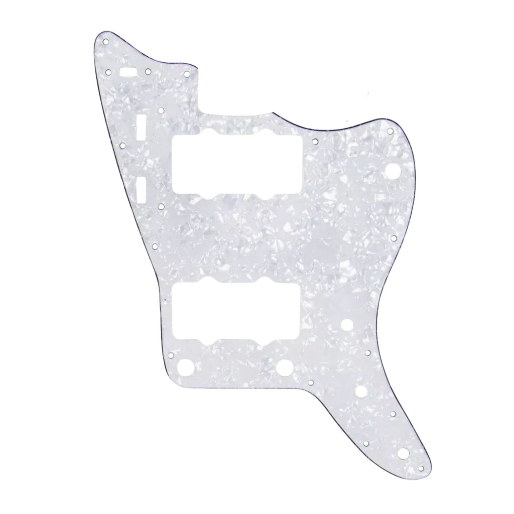 13-Hole Jazzmaster Pickguard - 3-Ply White Pearl Pickguards from Ploutone