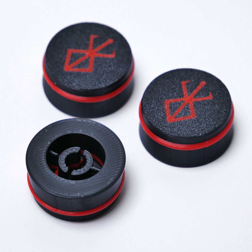 Berserker Custom Guitar Knobs (18 spline, 6mm) - Black & Red Knobs from Ploutone