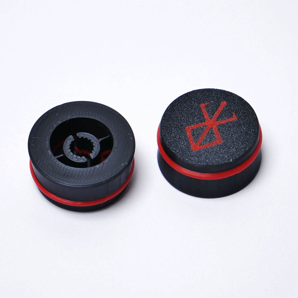 Berserker Custom Guitar Knobs (18 spline, 6mm) - Black & Red Knobs from Ploutone
