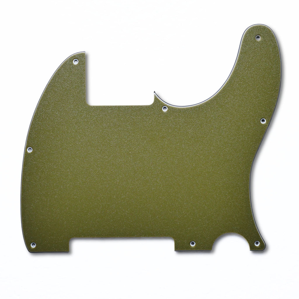 Custom Esquire Telecaster Pickguard (8-Hole) - Textured Artisan Series - Multiple Colors Olive Drab Green - Ploutone