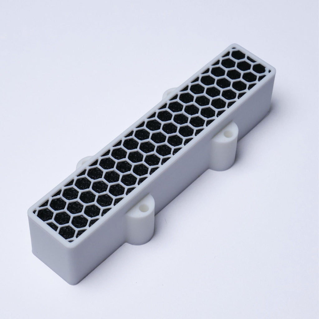 Custom 4-String Jazz Bass Pickup Covers (No Holes) Set of 2 - White & Black Honeycomb - Ploutone