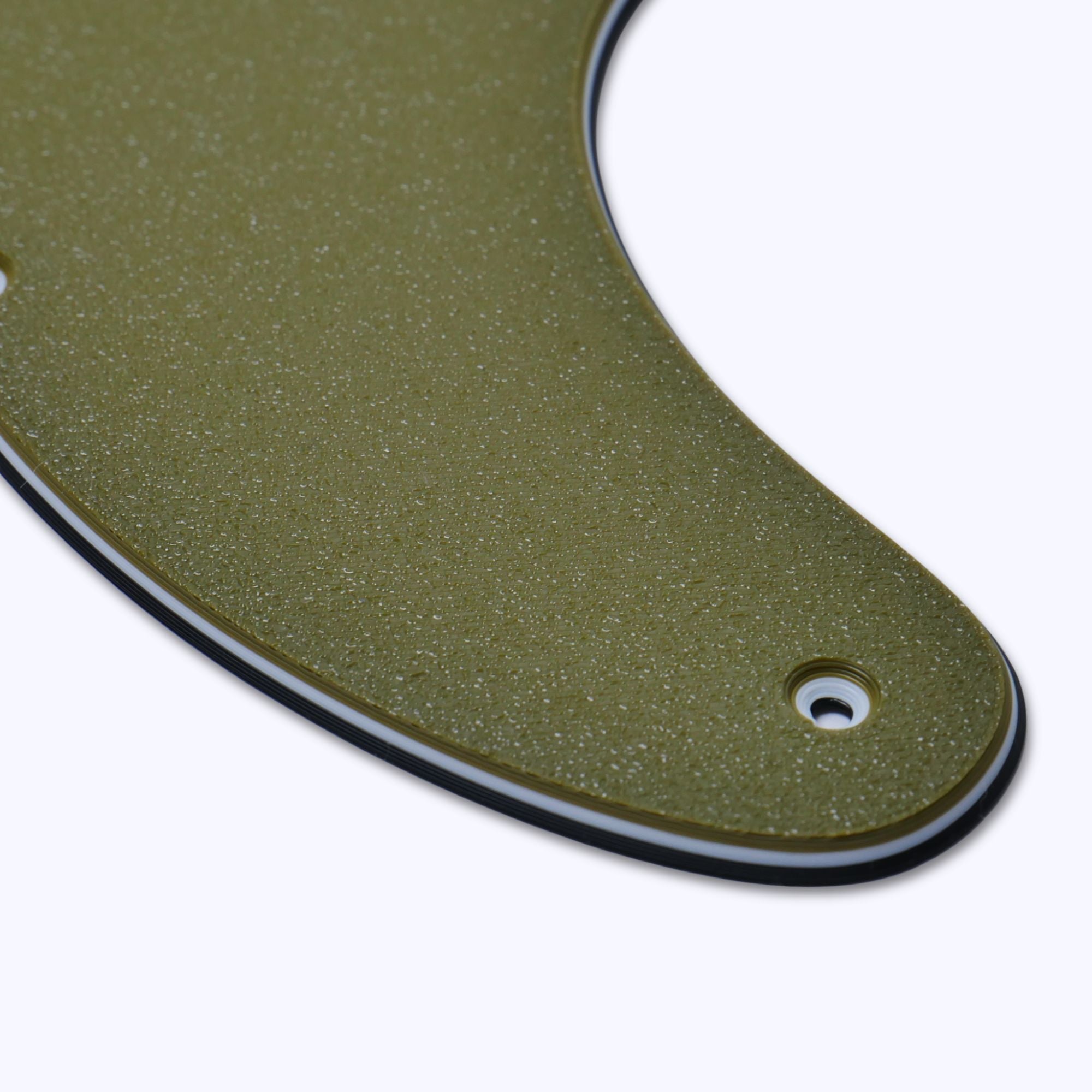 Custom Esquire Telecaster Pickguard (8-Hole) - Artisan Series - Textured Olive Drab Green - Ploutone
