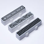 Custom 4-String Jazz Bass Pickup Covers (No Holes) Set of 2 - White & Black - Ploutone