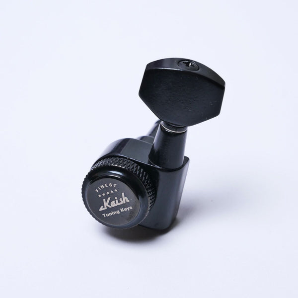 Locking Keystone Tuners 3+3 (Black) – 18:1 – Drop-In for Most Electric/Acoustic Guitars (10mm / 25/64