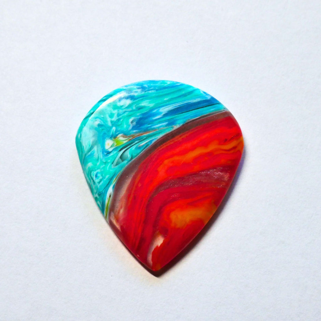 GT Plectrums Fire and Ice Epoxy Resin Guitar Pick - 4mm Jazz XL Guitar Picks from Ploutone