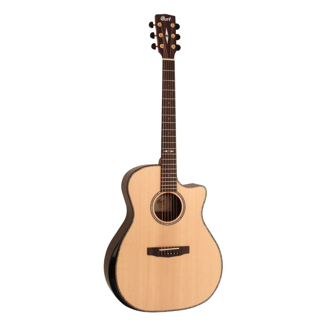 Cort GA-PF Grand Regal Bevel Cut Pao Ferro Acoustic-Electric Guitar - Natural Satin - Ploutone