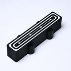 Custom 4-String Jazz Bass Pickup Covers (No Holes) Set of 2 - Black & White Deco - Ploutone