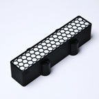 Custom 4-String Jazz Bass Pickup Covers (No Holes) Set of 2 - Black & White Honeycomb - Ploutone