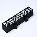 Custom 4-String Jazz Bass Pickup Covers (No Holes) Set of 2 - Black & White Tidal - Ploutone