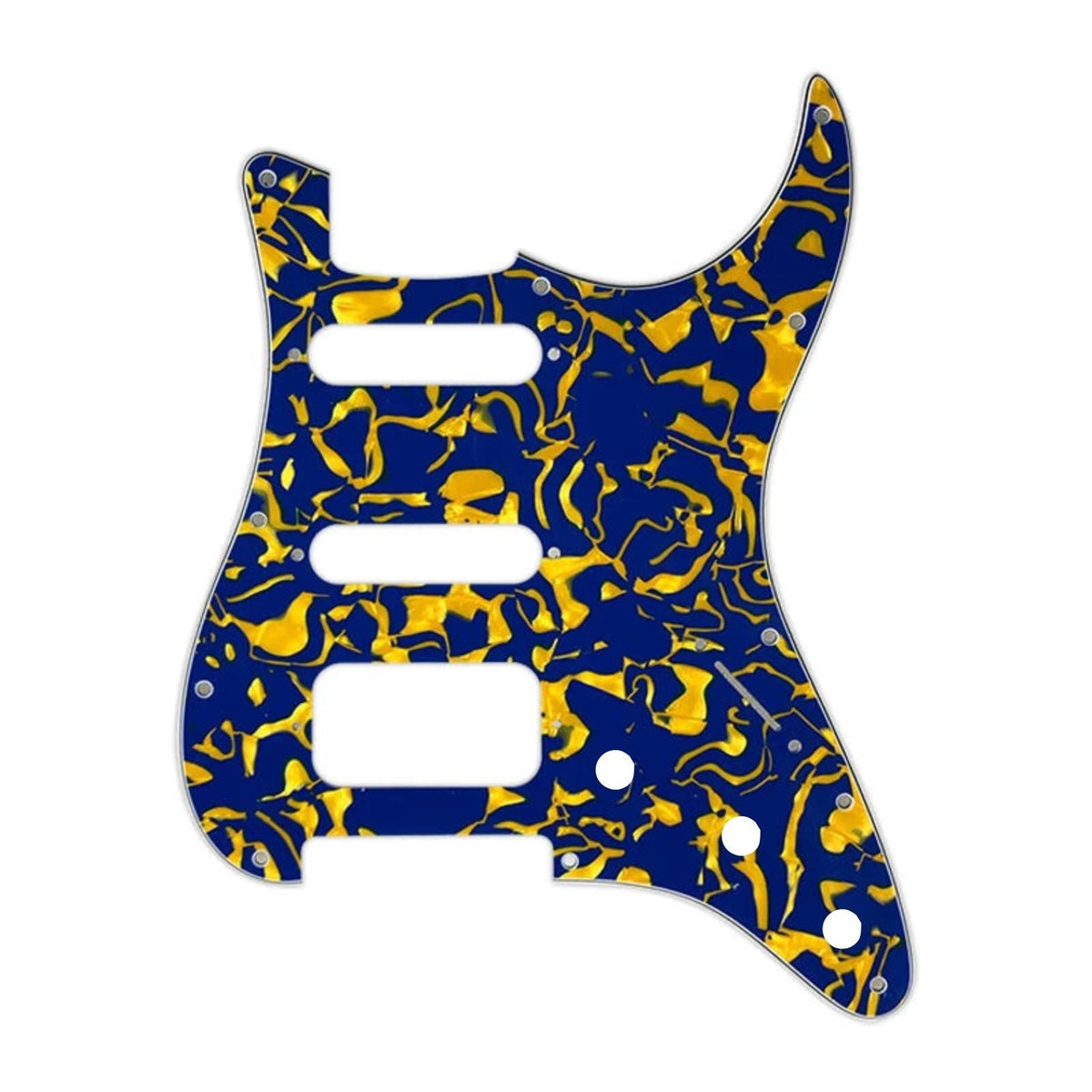 Fender Stratocaster HSS Pickguard (Open Humbucker) - 4-Ply Blue Shell Pickguards from Ploutone