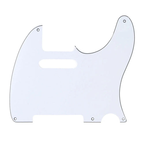 5-Hole Telecaster Pickguard - 3-Ply White - Ploutone