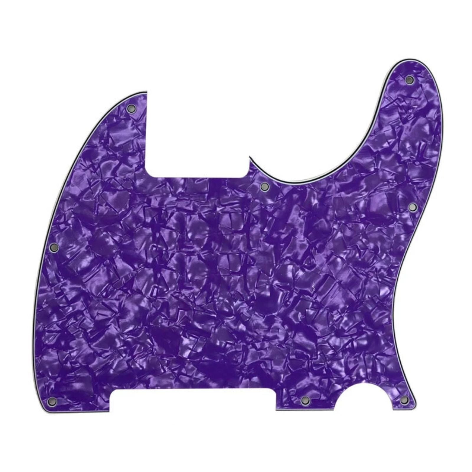Esquire Pickguard (8-Hole) Telecaster Pickguard Blank - 20+ Colors 4-Ply Purple Pearl - Ploutone
