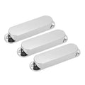 Stratocaster Single Coil Pickup Cover Set (No Holes) - Chrome 3 Pcs - Ploutone