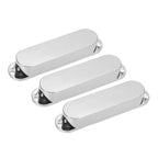 Stratocaster Single Coil Pickup Cover Set (No Holes) - Chrome 3 Pcs - Ploutone