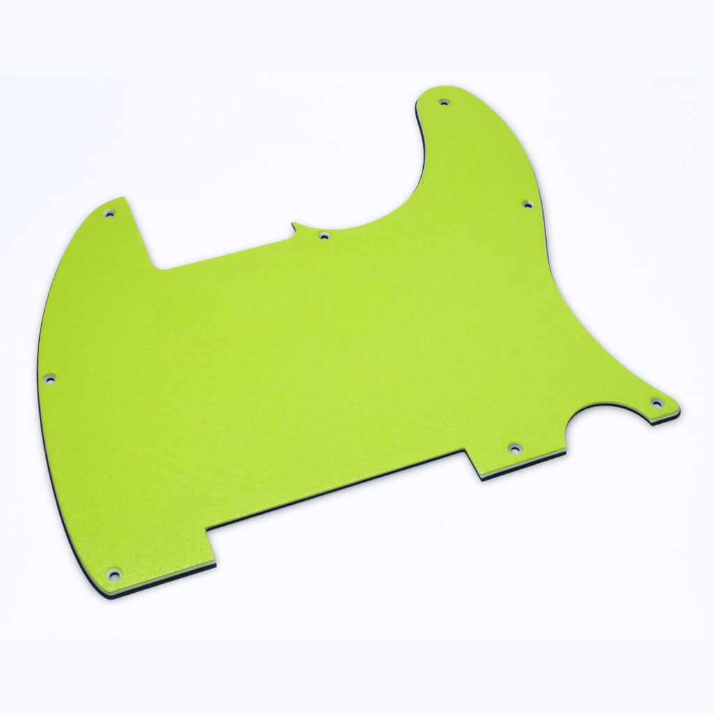 Custom Esquire Telecaster Pickguard (8-Hole) - Artisan Series - Textured Acid Green guitar pickguards from Ploutone