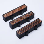 Custom 4-String Jazz Bass Pickup Covers (No Holes) Set of 2 - Black & Copper - Ploutone
