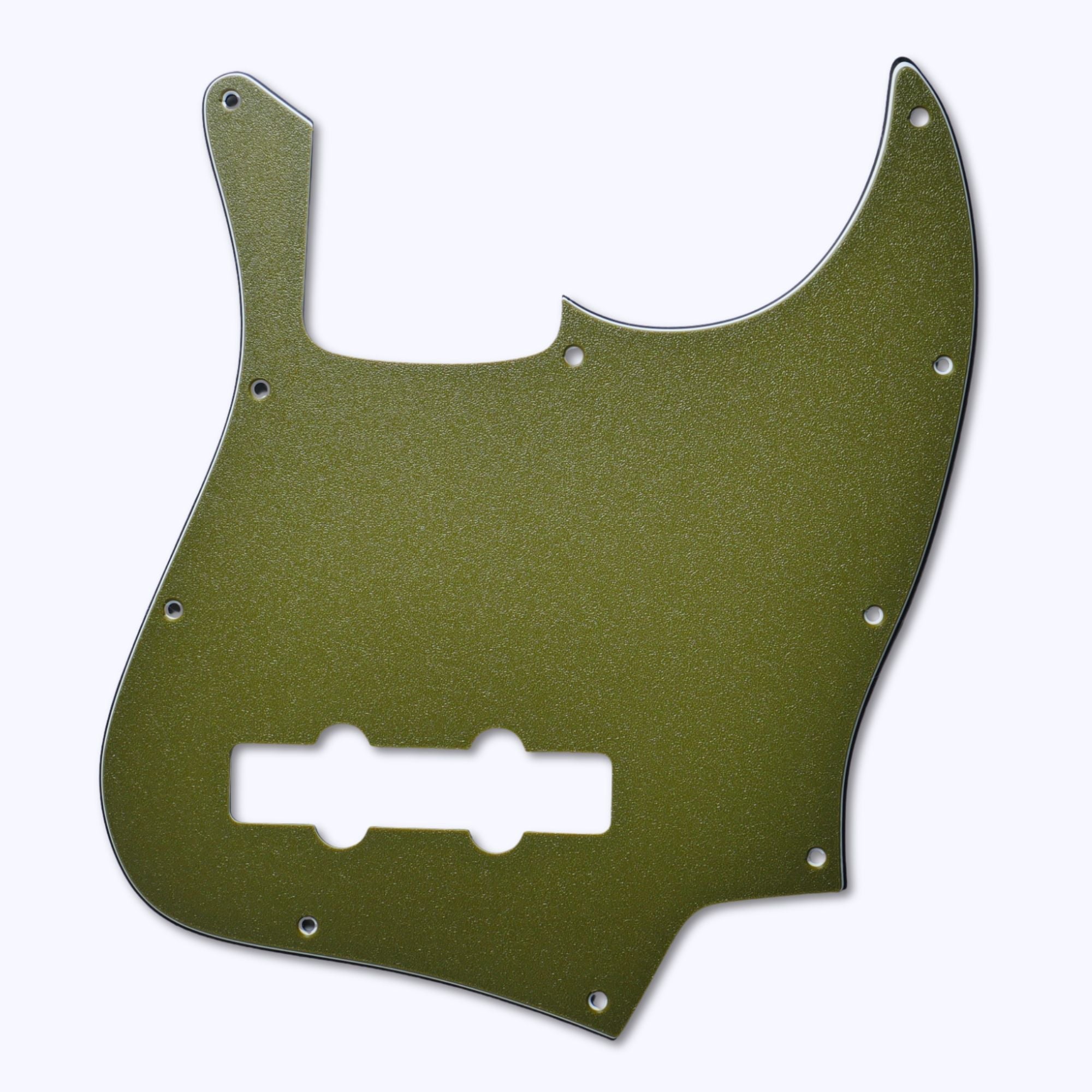 Custom 4-String Jazz Bass Pickguard (10-Hole) - Artisan Series - Textured Olive Drab Green - Ploutone