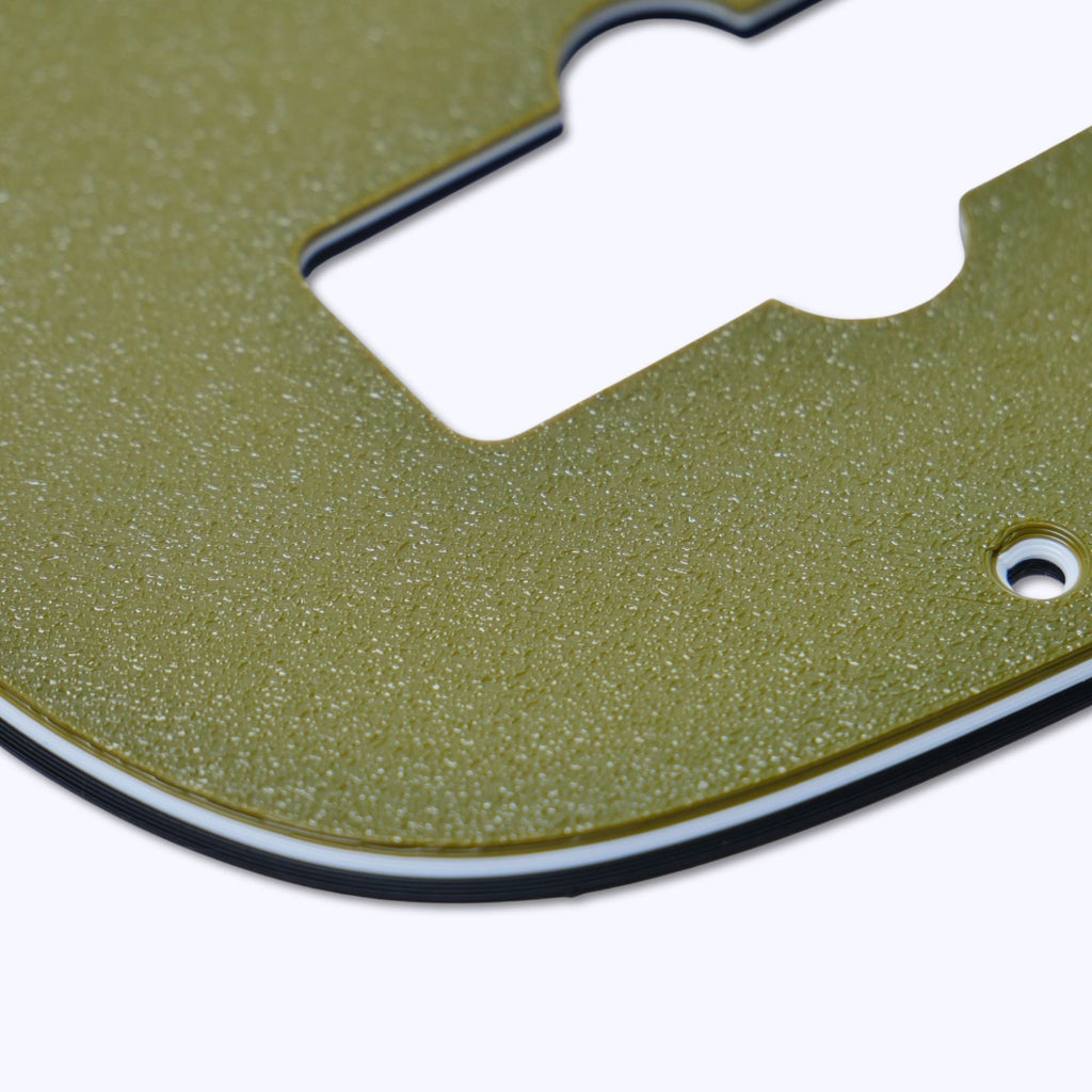 Custom 4-String Jazz Bass Pickguard (10-Hole) - Artisan Series - Textured Olive Drab Green - Ploutone