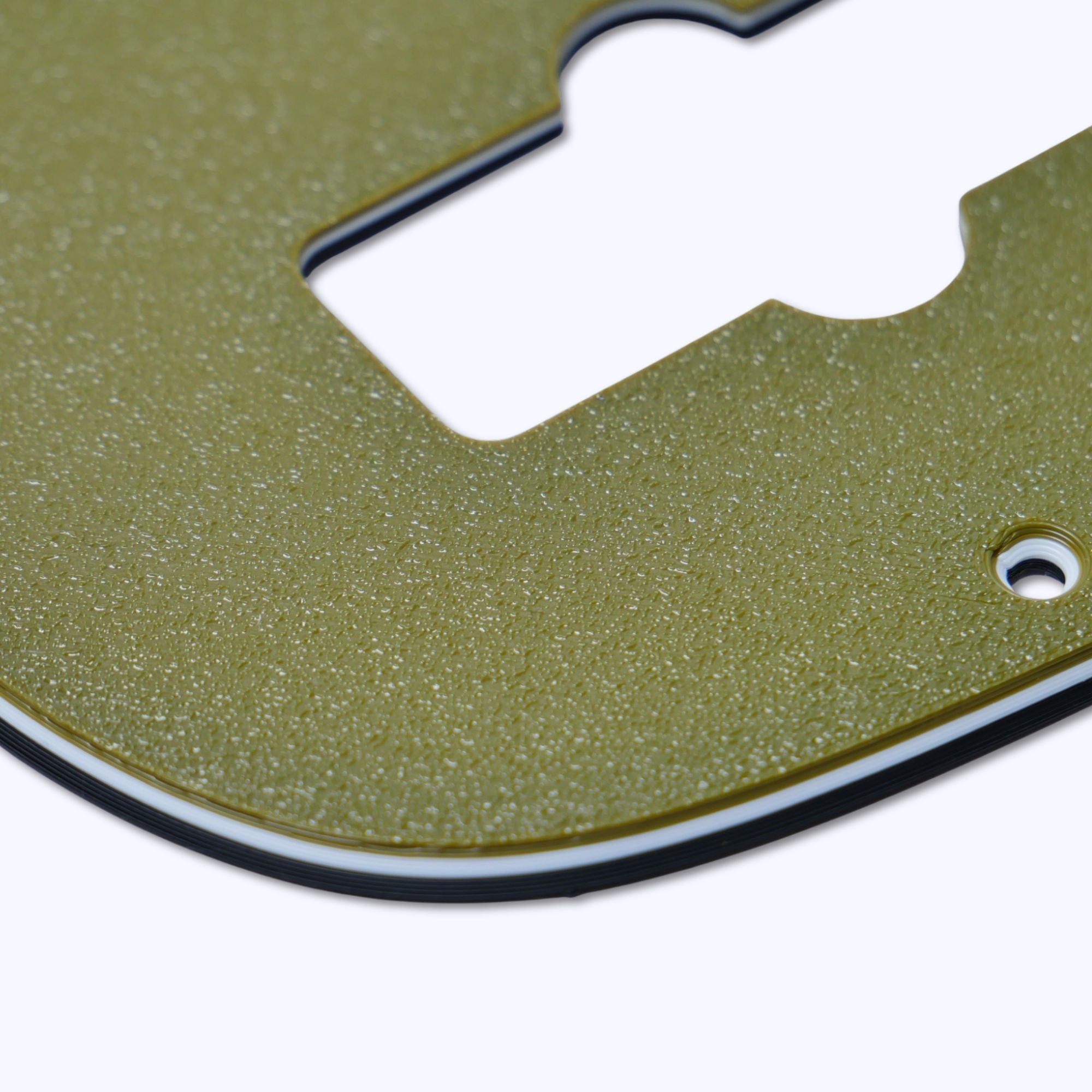 Custom 4-String Jazz Bass Pickguard (10-Hole) - Artisan Series - Textured Olive Drab Green - Ploutone