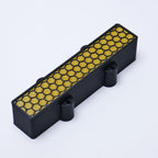 Custom 4-String Jazz Bass Pickup Covers (No Holes) Set of 2 - Black & Gold Honeycomb - Ploutone