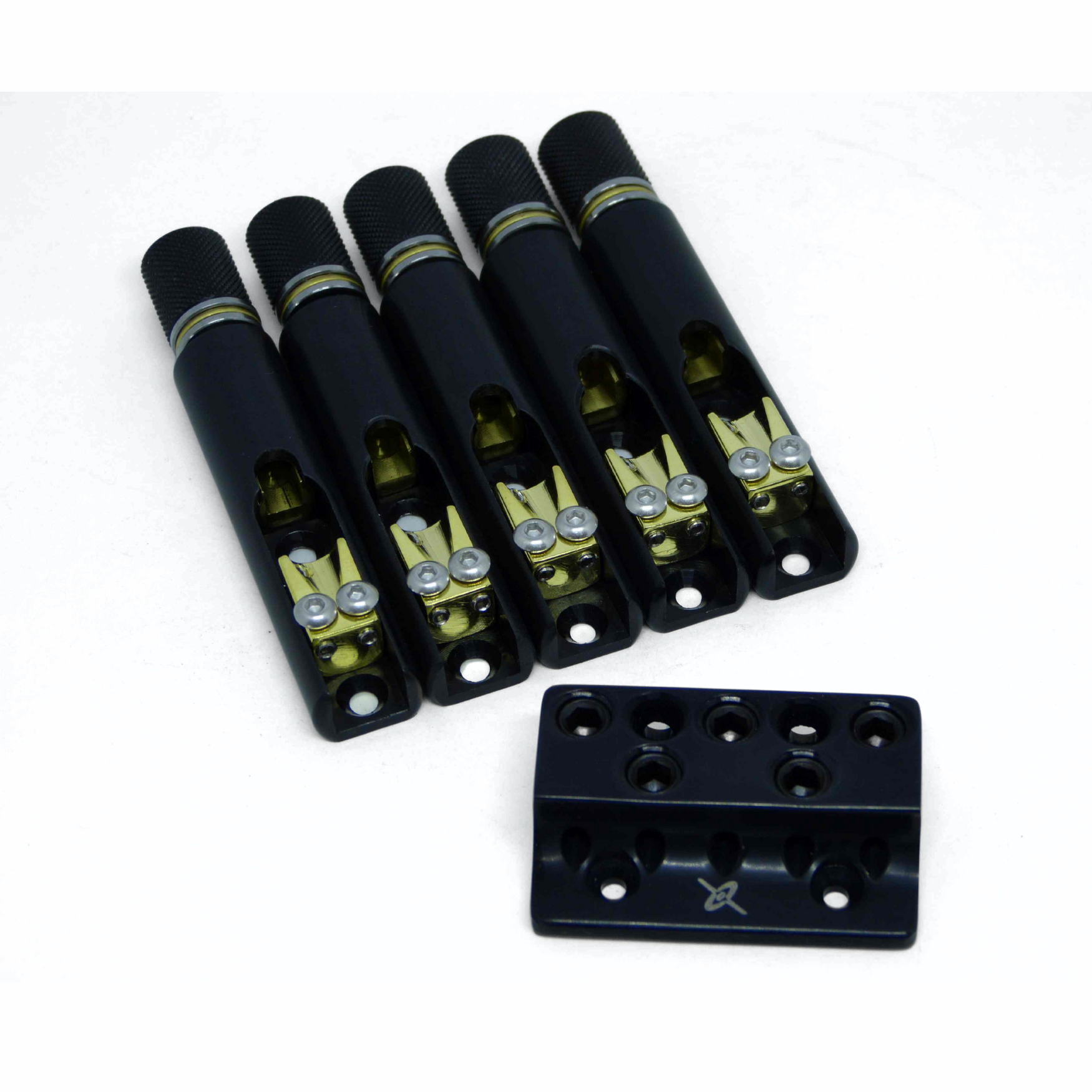 Nova Guitar Parts Single String Headless Bass Bridge 5 Brass - Ploutone
