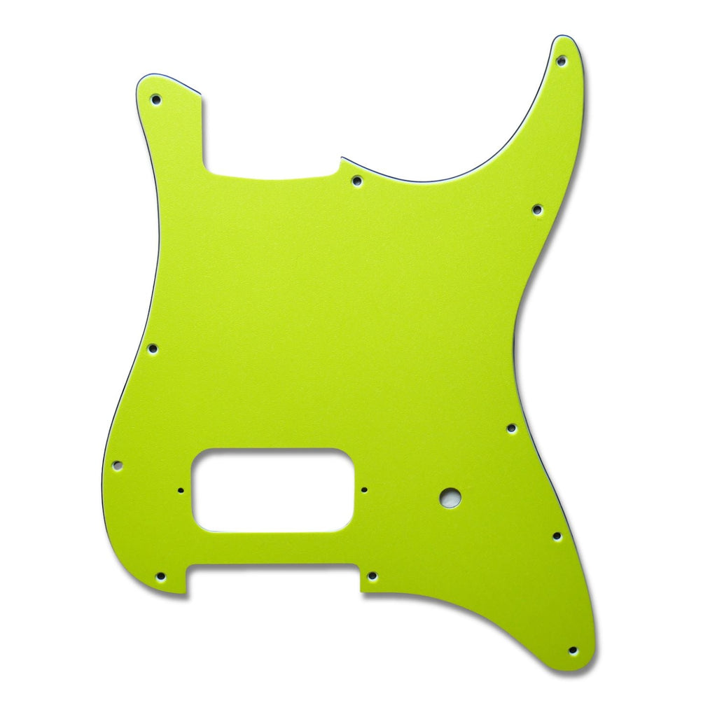 Custom Single Humbucker Stratocaster Pickguard (Tom Delonge)  – Artisan Series - Textured Acid Green guitar pickguards from Ploutone