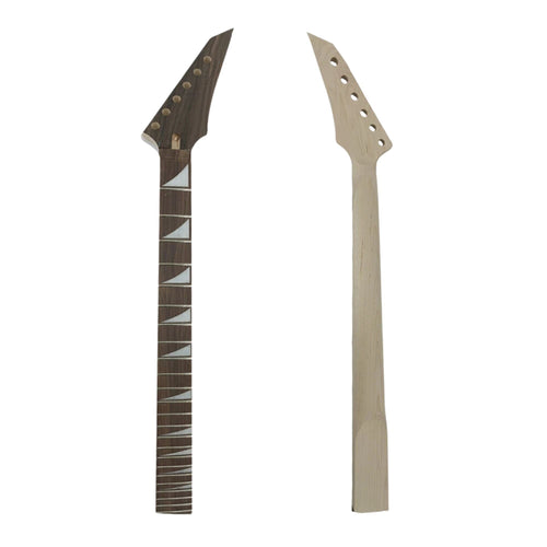 24 Fret Superstrat Guitar Neck – Shark Fin Inlays, Maple & Rosewood, 25.5" Scale, Locking Nut Style, 56mm Bolt-On Heel - Ploutone