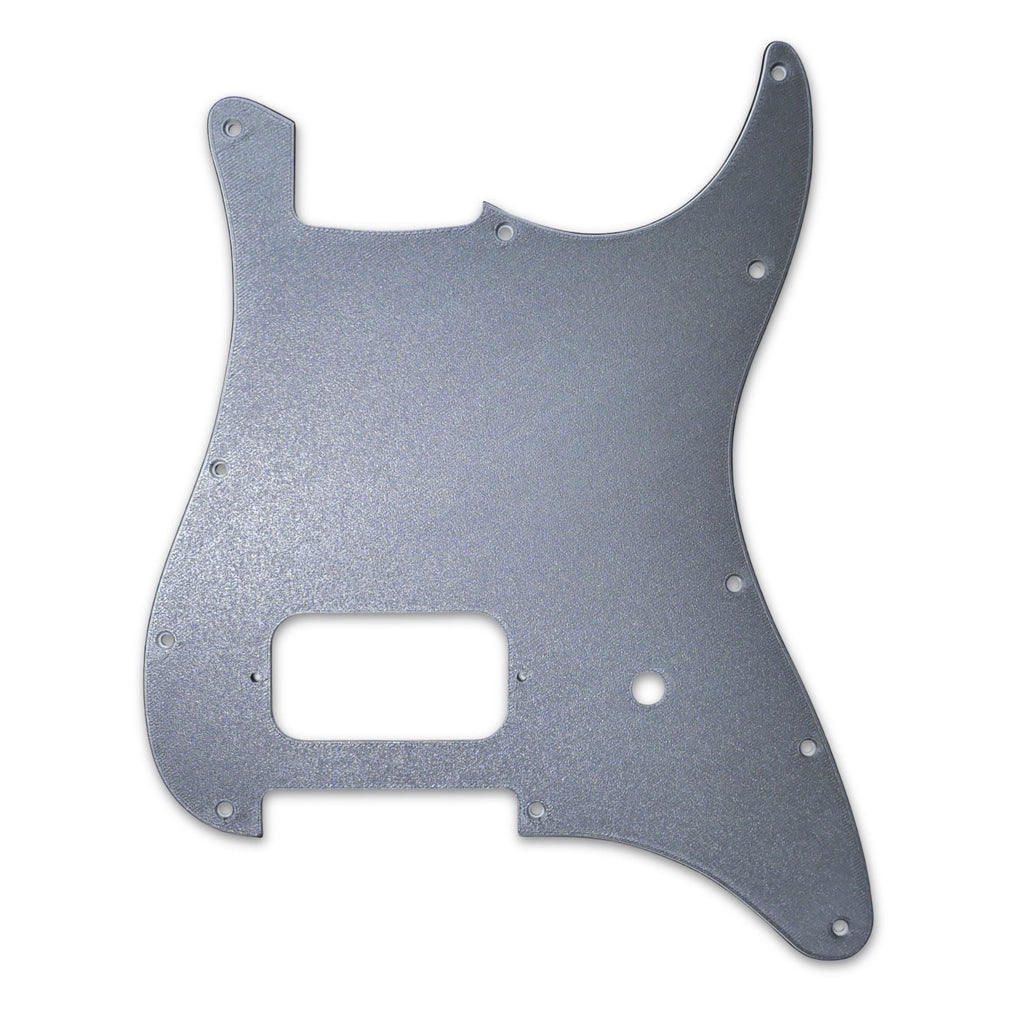 Custom Single Humbucker Stratocaster Pickguard (Tom Delonge)  – Artisan Series - Textured Gun Metal Gray guitar pickguards from Ploutone