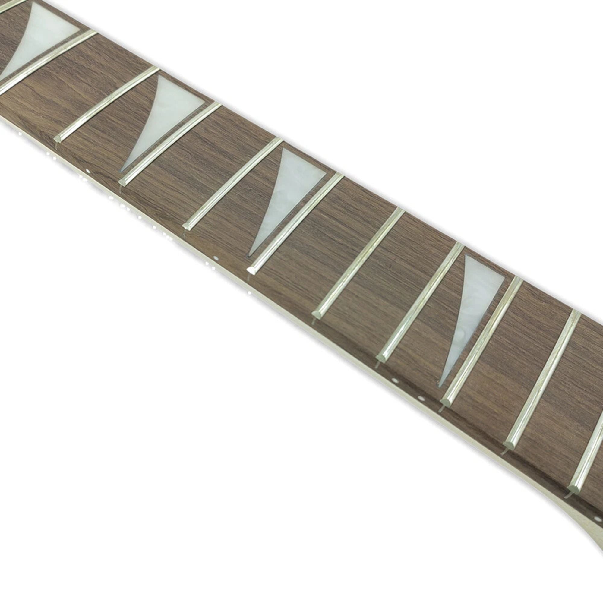 24 Fret Superstrat Guitar Neck – Shark Fin Inlays, Maple & Rosewood, 25.5" Scale, Locking Nut Style, 56mm Bolt-On Heel - Ploutone