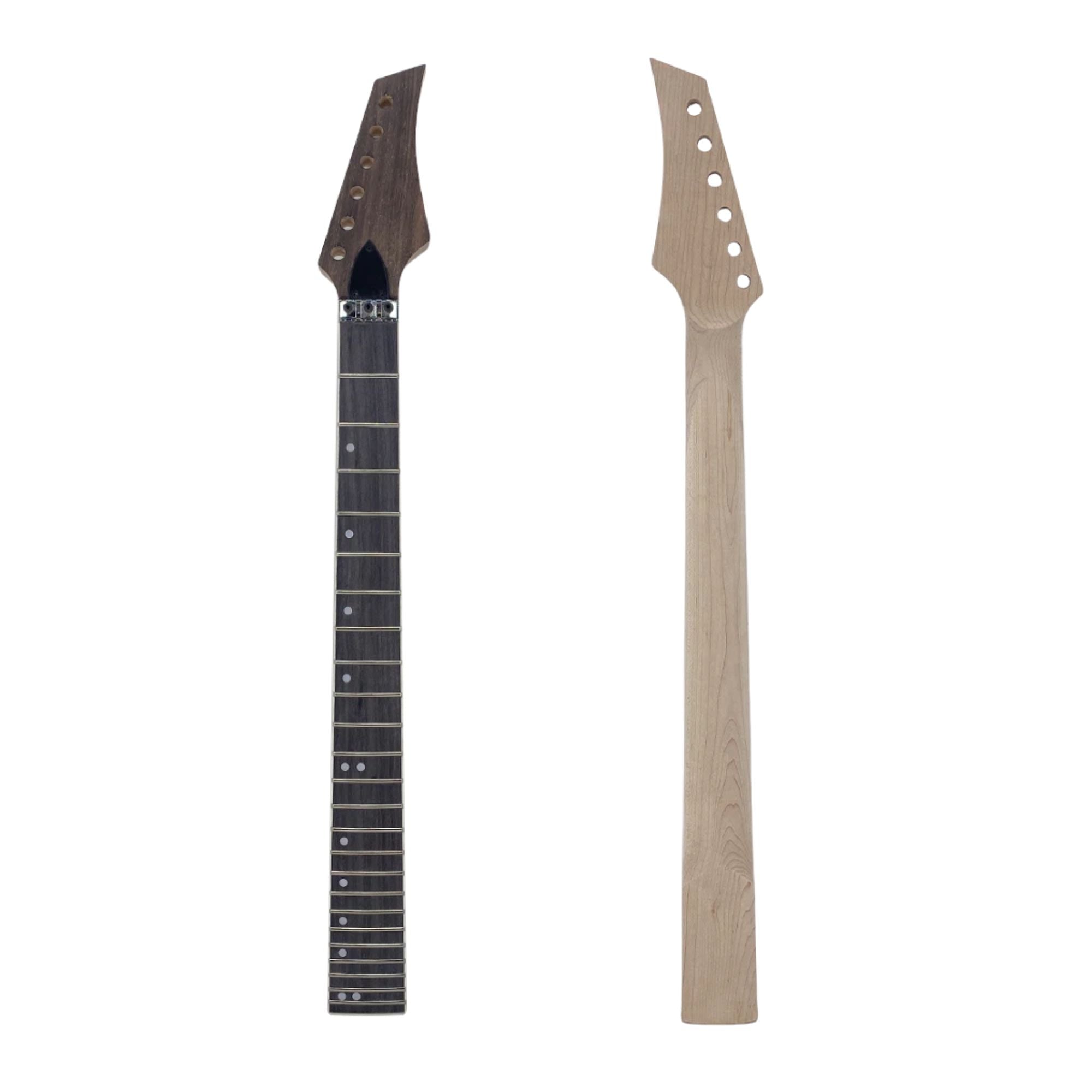 Ibanez-Style Unfinished Guitar Neck, Canadian Maple & Rosewood, 24 Fret, Bolt-On - Ploutone