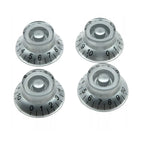 Silver Top Hat Bell Knobs for Gibson® - 24 Fine Spline (Set of 4) - Ploutone